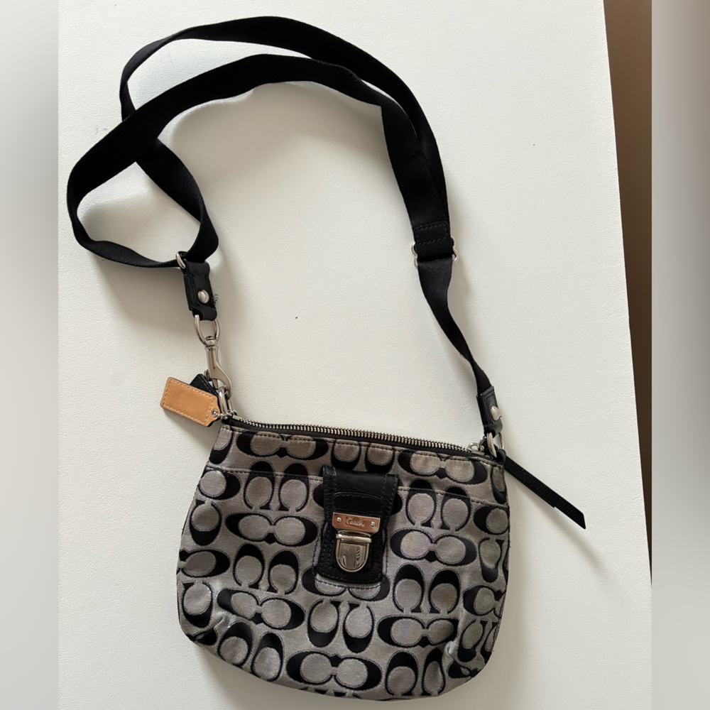 Coach Black and Gray Shoulder Bag